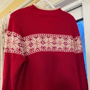 Venenzia Jeans Red Snowflake Heavy Winter Sweater with Sequin Accents